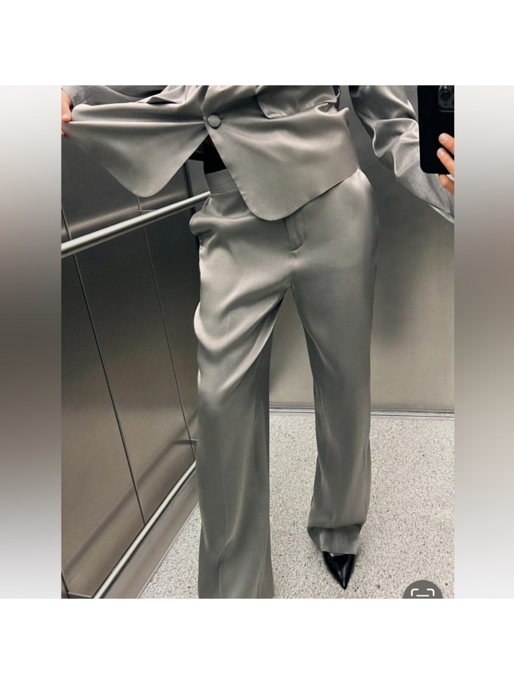 Zara metallic Wide Leg Trousers